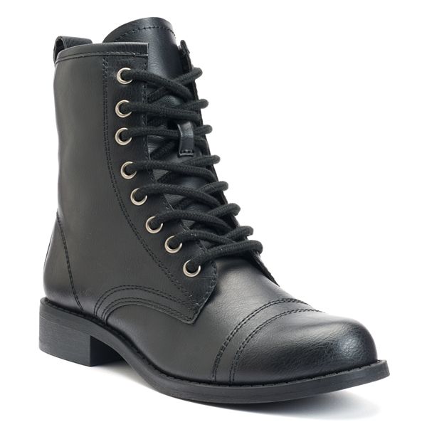 SO Women s Lace Up Combat Boots