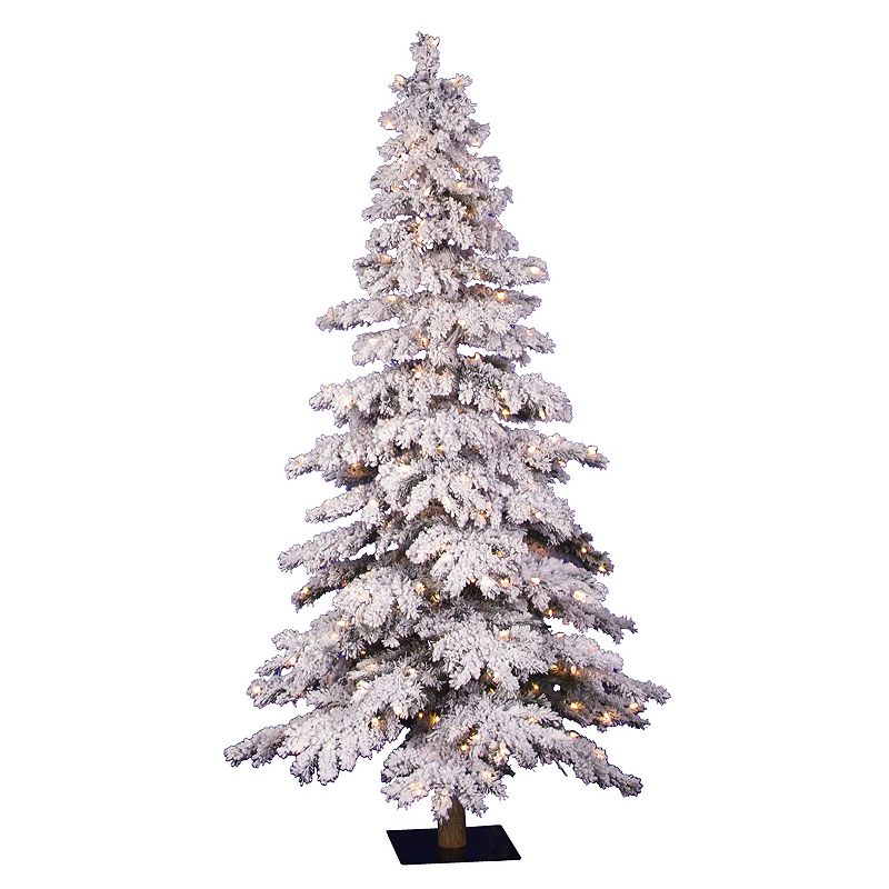 Vickerman 4-ft. Pre-Lit Flocked Spruce Artificial Christmas Tree, White