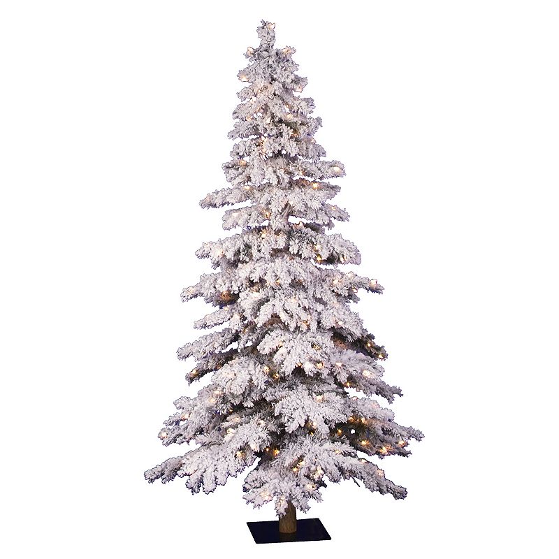 Vickerman 7-ft. Pre-Lit Flocked Spruce Artificial Christmas Tree, White