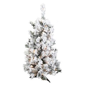 Vickerman 36 in Flocked Alaskan Pine Artificial Christmas Tree