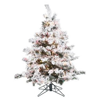 Vickerman 4.5-ft. Pre-Lit Multi-Color Flocked Alaskan Pine Artificial Christmas Tree