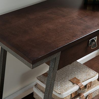 Leick Furniture 2-Drawer Walnut Finish Sofa Table 