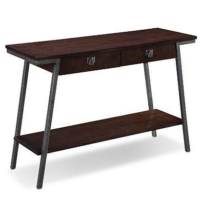 Leick Furniture 2-Drawer Walnut Finish Sofa Table 