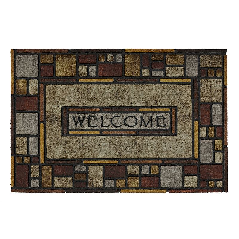 Mohawk Home Silvia Stone Blocks Welcome Doormat, Multicolor, 23 X 35