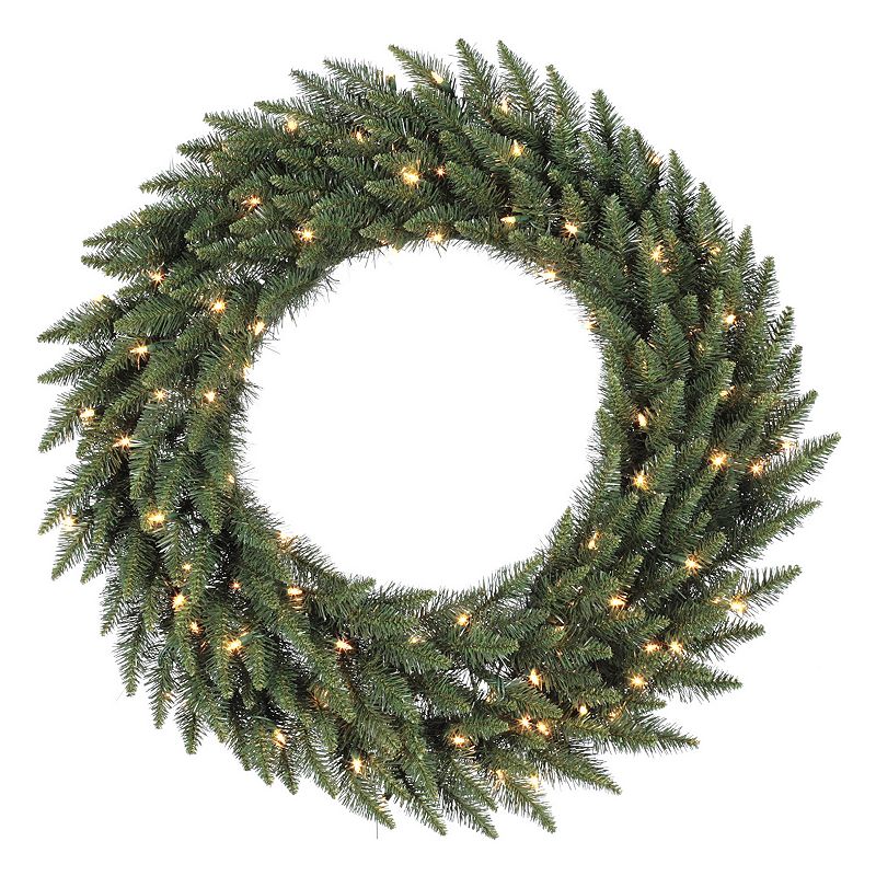 Vickerman 60 Pre-Lit Camden Fir Artificial Christmas Wreath, Green