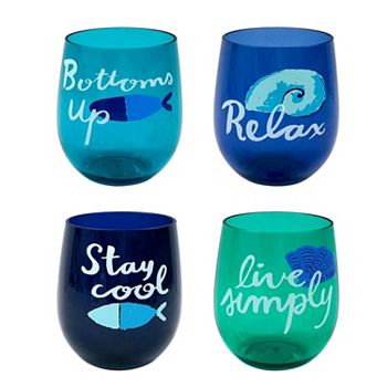 Celebrate Together™ Fall 4-pc. Acrylic Stemless Wine Glass Set