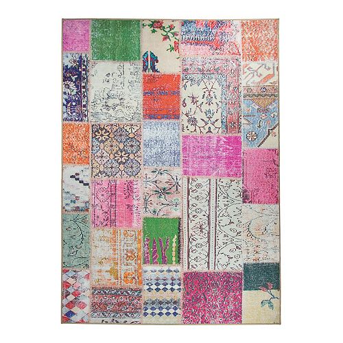 Ruggable® Washable Patchwork Boho 2-pc. Indoor Outdoor Rug System – 5′ x 7′