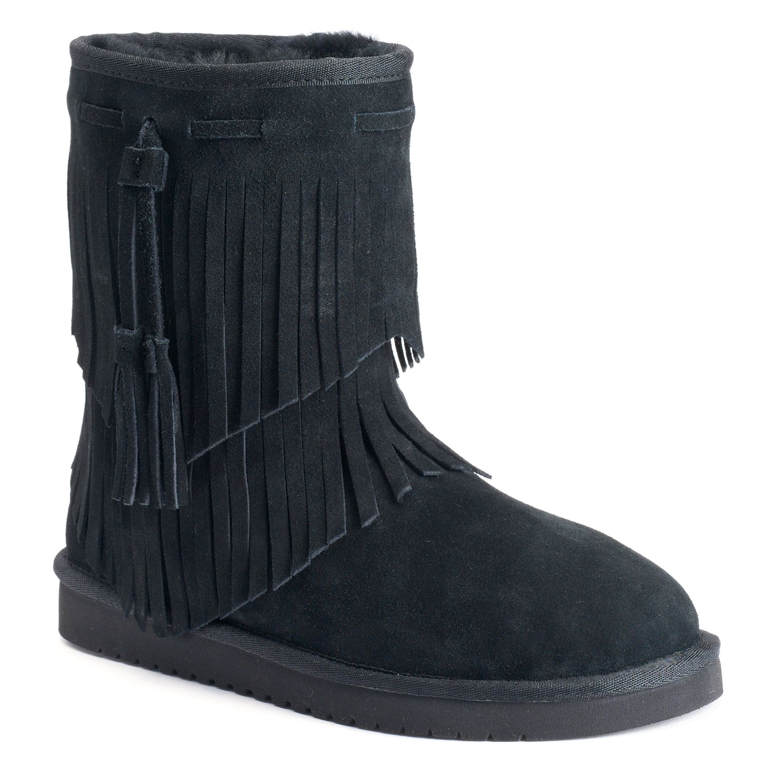 ugg fringe ankle boots