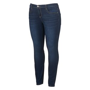 Juniors' Plus Size Mudd® FLX Stretch Whiskered Skinny Jeans