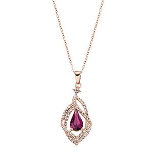 Sterling 'N' Ice 14k Rose Gold Over Silver Twist Pendant