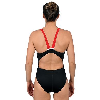 Women's Dolfin Ocean Panel High Performance Colorblock One-Piece Swimsuit 