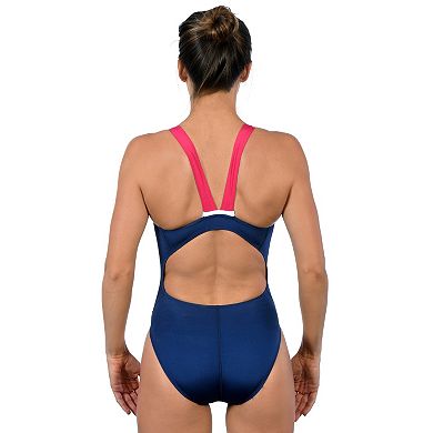 Women's Dolfin Ocean Panel High Performance Colorblock One-Piece Swimsuit