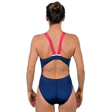 Women's Dolfin Ocean Panel High Performance Colorblock One-Piece Swimsuit 