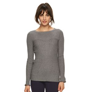 Women's ELLE™ Ruffle Crewneck Sweater