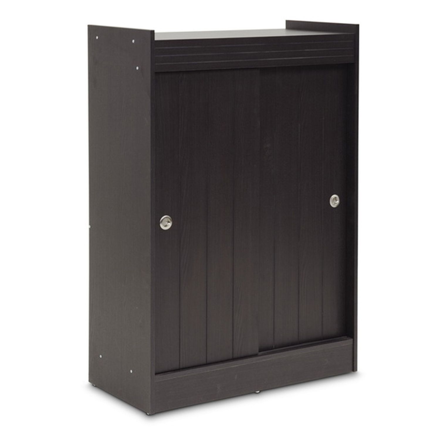 Baxton Studio Winda 4-Door Entryway Shoe Storage Cabinet in Dark Gray