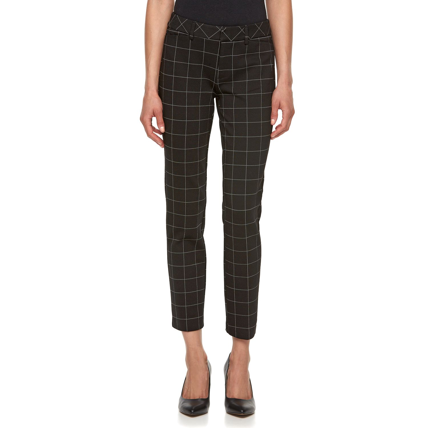 skinny leg plaid pants
