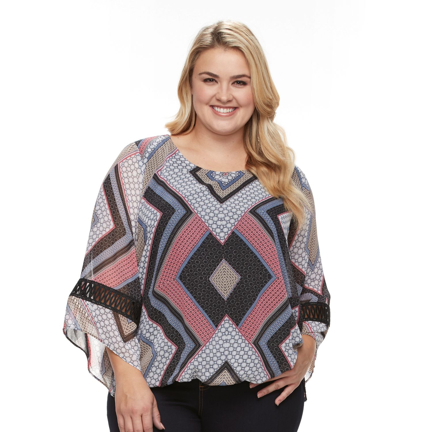 women's plus size bubble hem tops