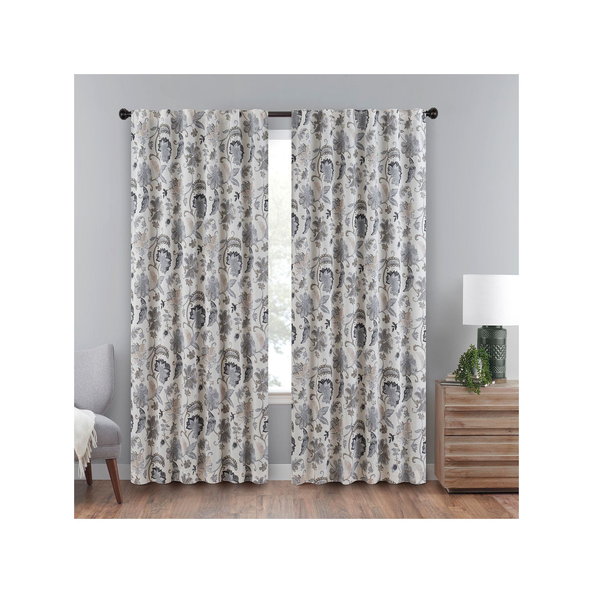 eclipse Nina Blackout 1-Panel Curtain, Gray