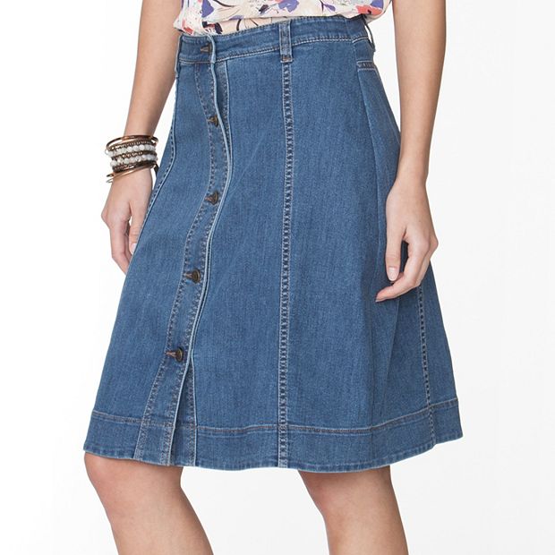 Petite a on sale line denim skirt