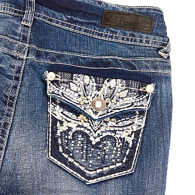 Juniors' WallFlower Luscious Curvy Petal Bling Capri Jeans