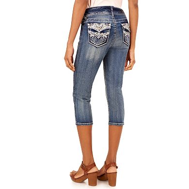 Juniors' WallFlower Luscious Curvy Petal Bling Capri Jeans