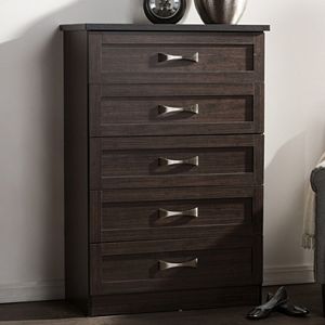 Baxton Studio Colburn 5-Drawer Tallboy Dresser