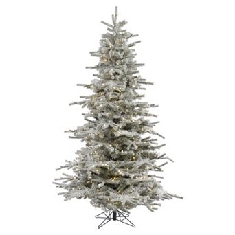 Vickerman 7.5-ft. Warm White Pre-Lit Flocked Sierra Artificial Christmas Tree