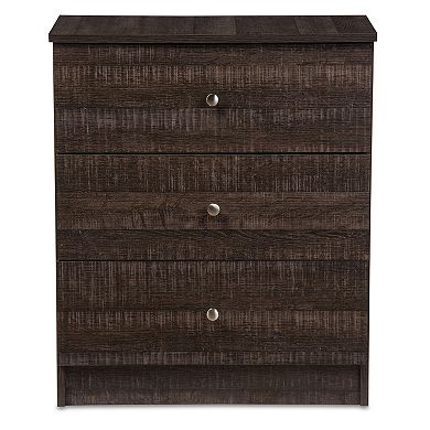 Baxton Studio Decon   3-Drawer Chest