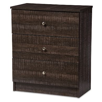 Baxton Studio Decon   3-Drawer Chest