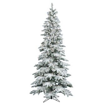 Vickerman 6.5-ft. Warm White Pre-Lit Flocked Slim Utica Fir Artificial Christmas Tree