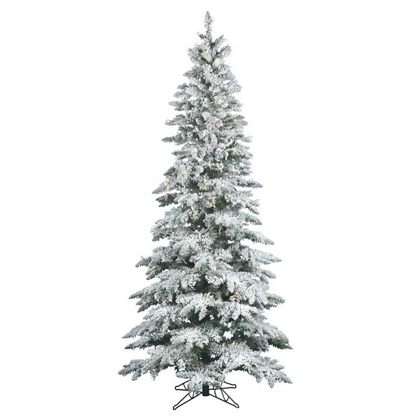 (B15) Unlit Flocked Nordmann Fir Christmas Tree, 7.5