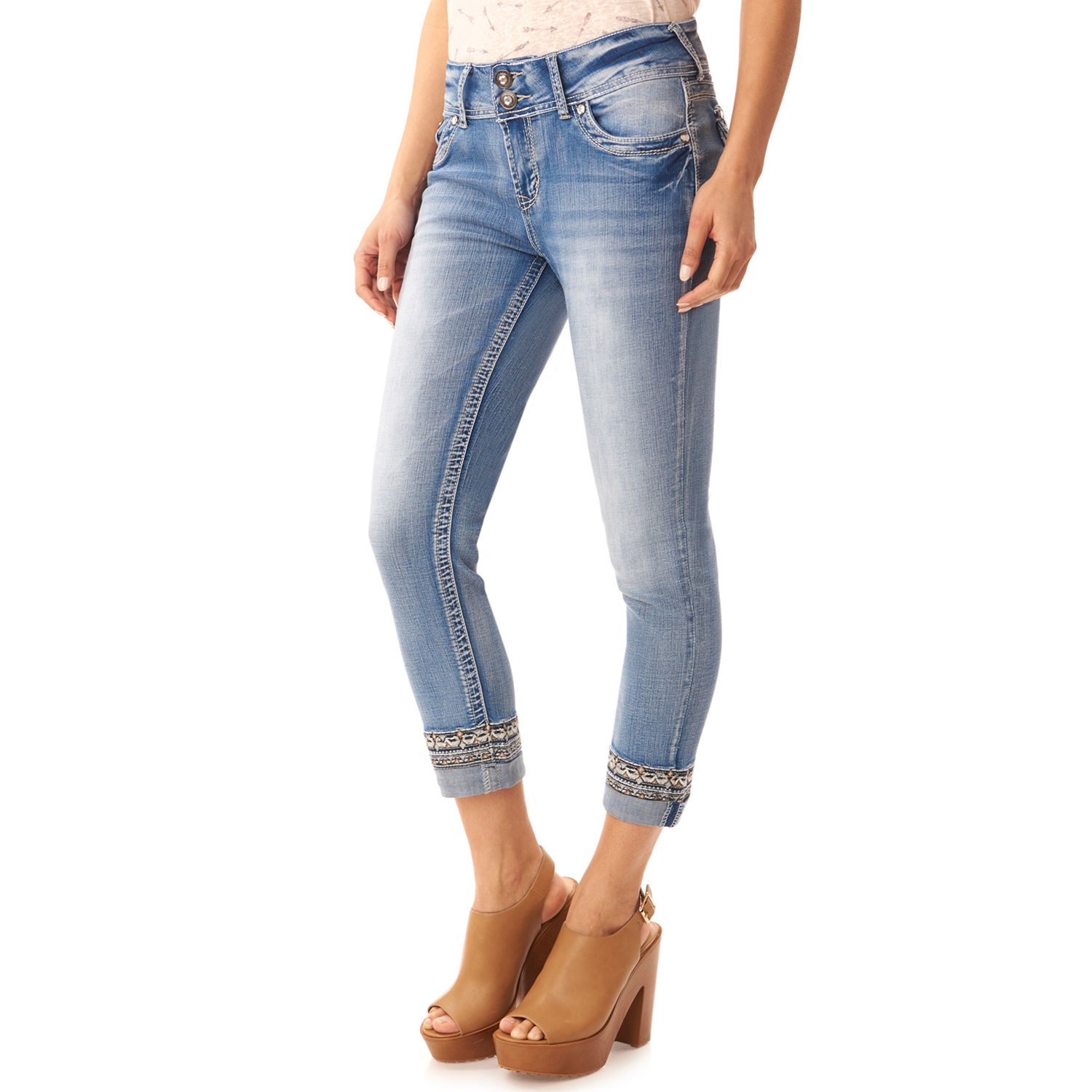 embellished capri jeans