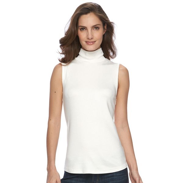 Women's Croft & Barrow® Sleeveless Mockneck Top