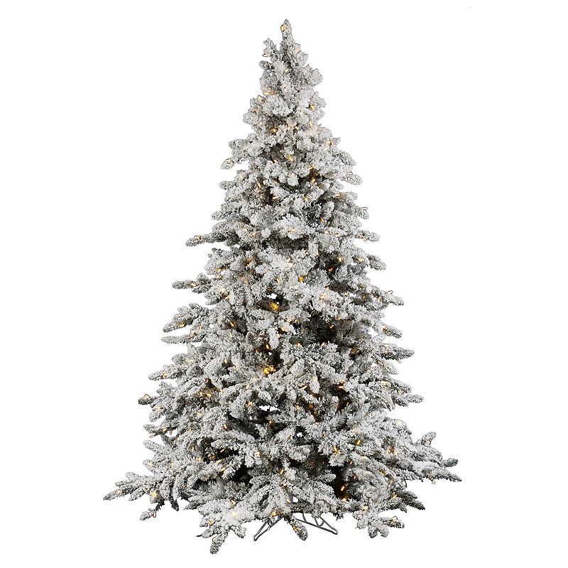 Vickerman 6.5-ft. Pre-Lit Flocked Utica Artificial Christmas Tree, White