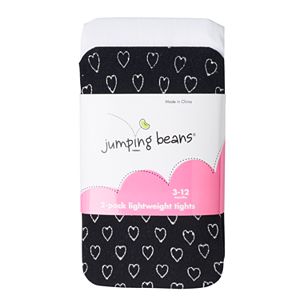 Baby Girl Jumping Beans® 2-pk. Glitter Heart & Solid Tights