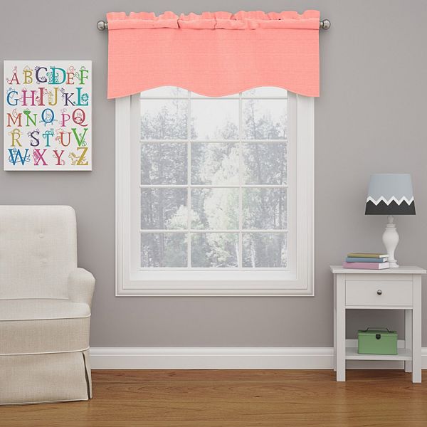 eclipse Kids Kendall Blackout Wave 1-Panel Window Valance - Coral