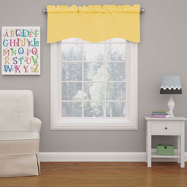 eclipse Kids Kendall Blackout Wave 1-Panel Window Valance - Lemon