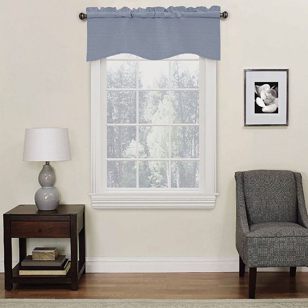 eclipse Kids Kendall Blackout Wave 1-Panel Window Valance - Slate