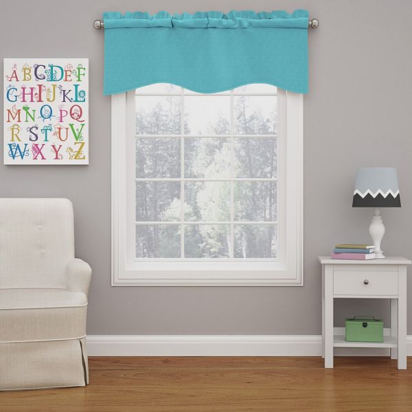 eclipse Kids Kendall Blackout Wave 1-Panel Window Valance - Turquoise