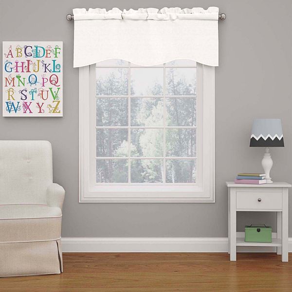 eclipse Kids Kendall Blackout Wave 1-Panel Window Valance - White