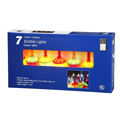 Vickerman 7-Light Multi-Colored Bubble Christmas Light Set