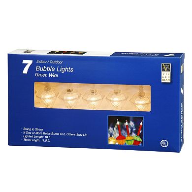 Vickerman 7-Light Set Clear Glitter Bubble Christmas Lights