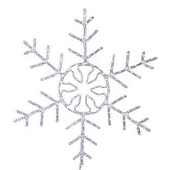 Vickerman 24 in Pure White LED Forked Snowflake Wall Decor