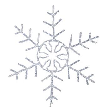 Vickerman 24 in Pure White LED Forked Snowflake Wall Decor