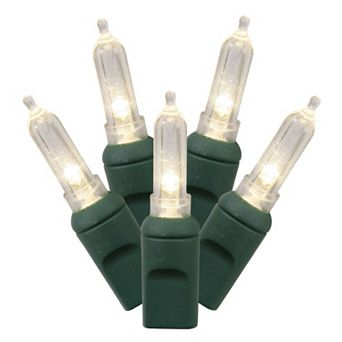 Vickerman 100 Light Italian Warm White LED Christmas Lights with Green Wire