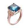 Sterling Silver London Blue Topaz & Lab-Created White Sapphire Ring
