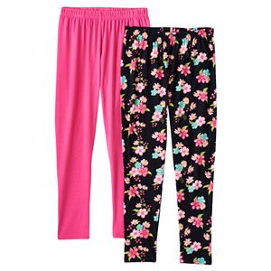 Girls 4-6x Freestyle Revolution 2-pk. Solid & Floral Leggings