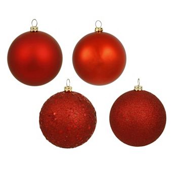 Vickerman 4-Finish Ball Christmas Ornament 12 pc Set