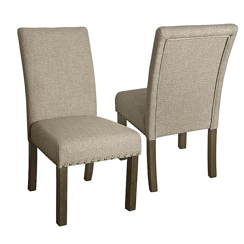 HomePop Nailhead Parsons Dining Chair 2-piece Set, Grey