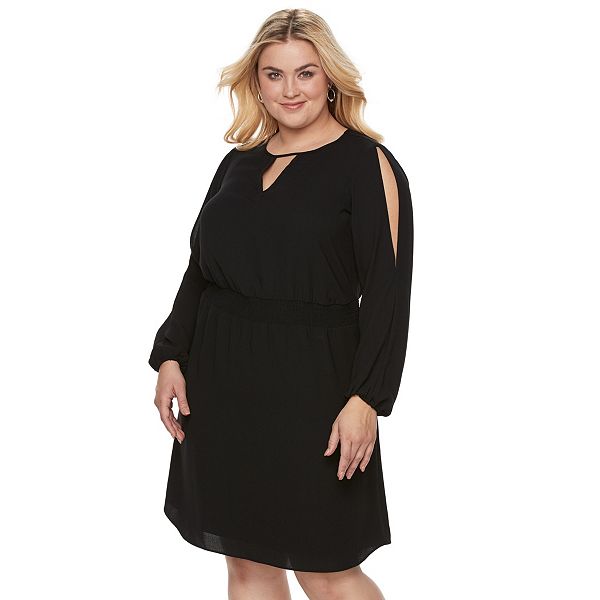 Plus Size Apt. 9® Cold-Shoulder Crepe Dress